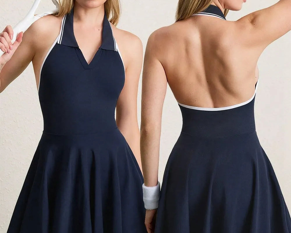 Backless Halter Neck Active Dress